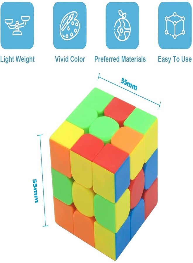 PULSBERY لعبة مكعب روبيك السحري من بولسبري للأطفال - مكعب روبيك سريع 3 × 3 × 3، هدية للأطفال (1 × مكعب روبيك) (قطعة واحدة) - Image 3